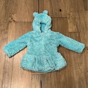 3T Widgeon Cozy Blue Fuzzy Hooded Fleece Jacket